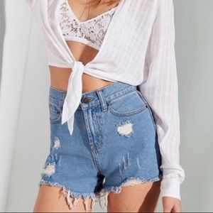 BDG High Rise Girlfriend Denim Shorts